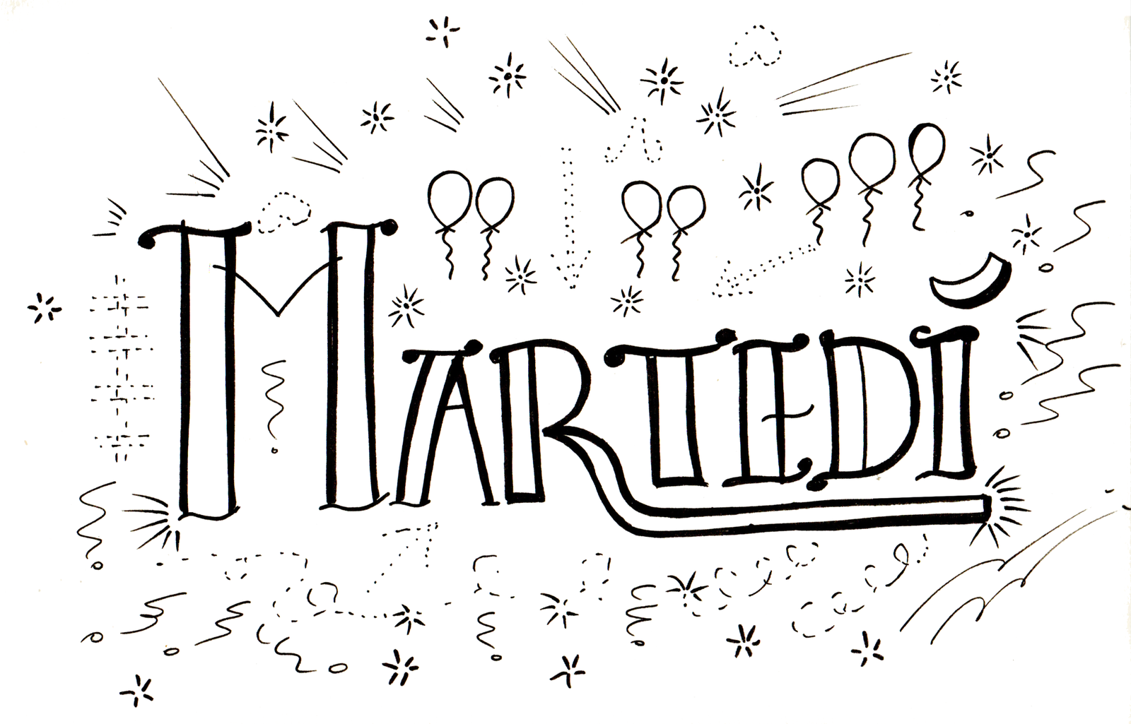 Giorni della settimana da colorare martedì