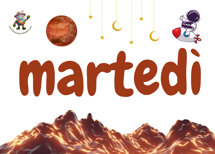Giorni della settimana da colorare martedì